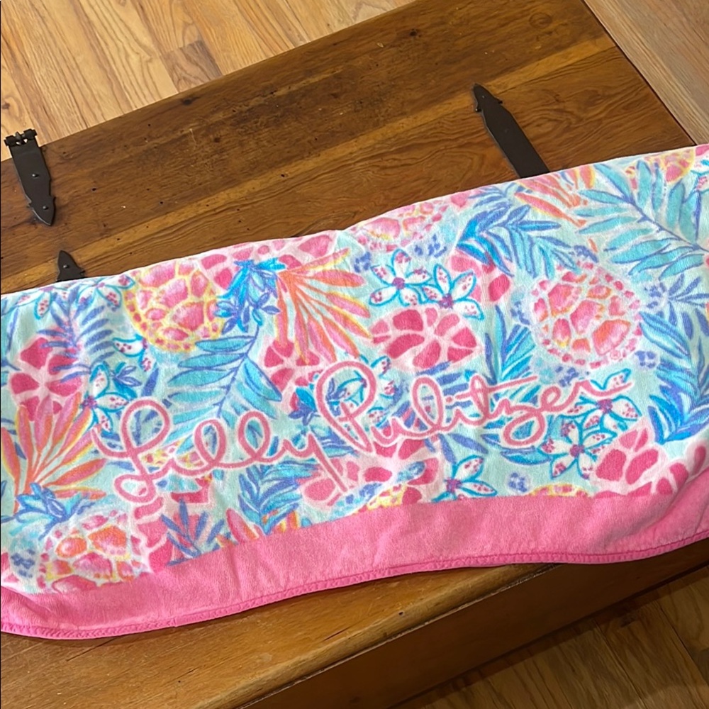 Lilly Pulitzer Tropical Pink and Blue Beach Towel